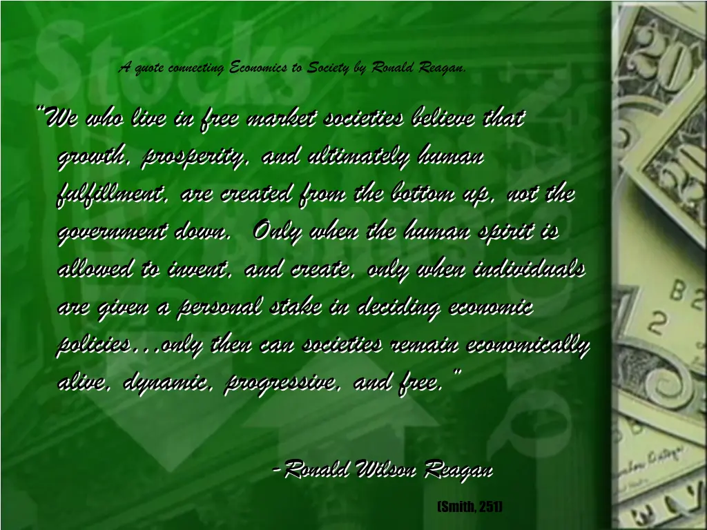 a quote connecting economics to society by ronald