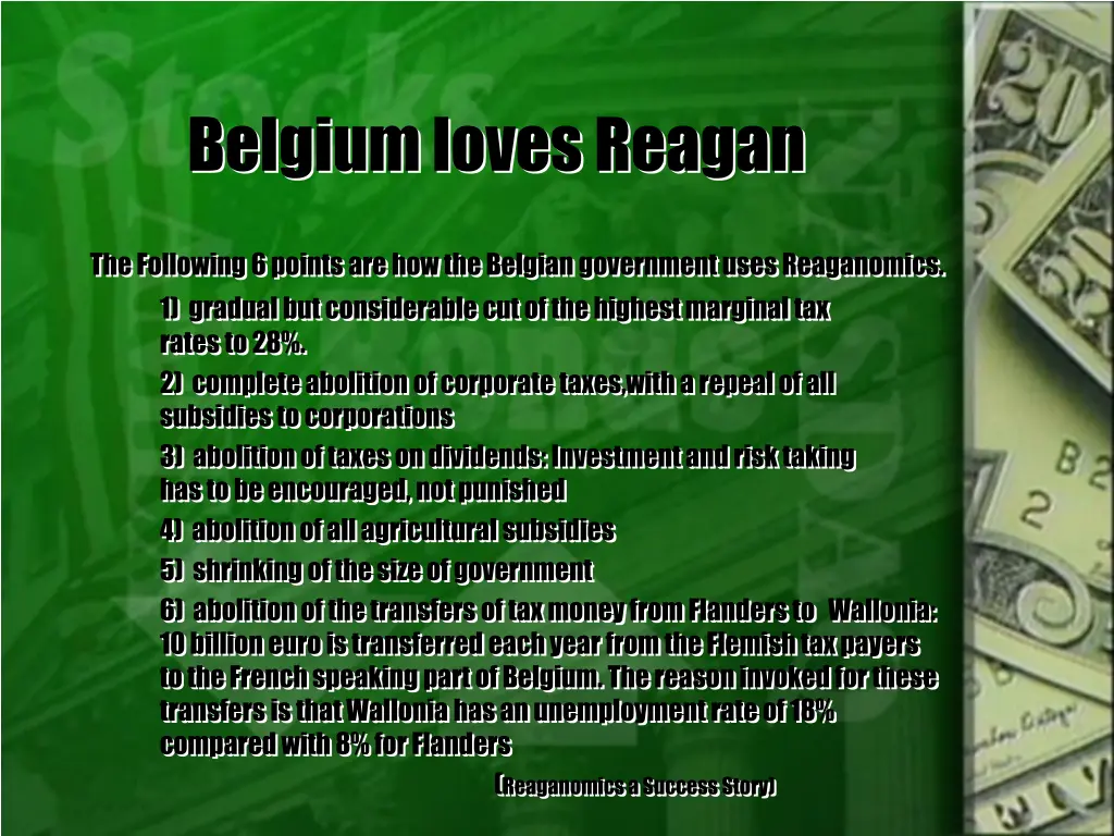 belgium loves reagan