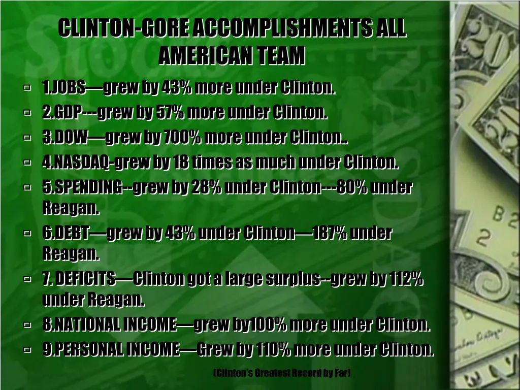 clinton gore accomplishments all american team
