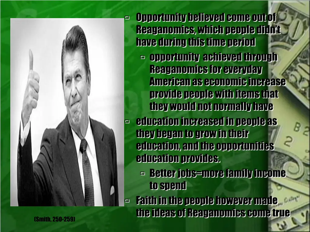 opportunity believed come out of reaganomics