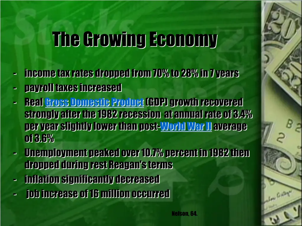 the growing economy