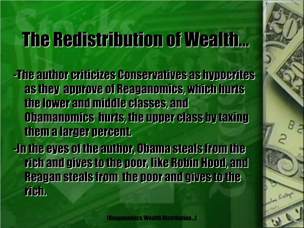 the redistribution of wealth