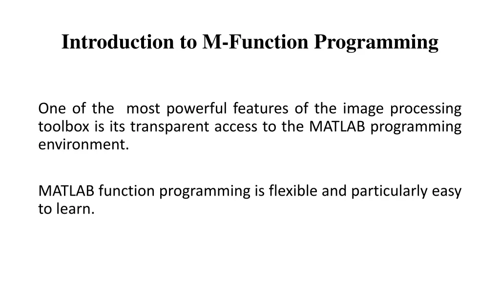 introduction to m function programming