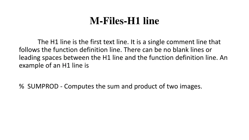 m files h1 line