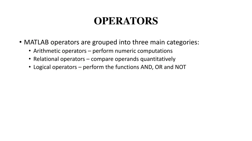 operators