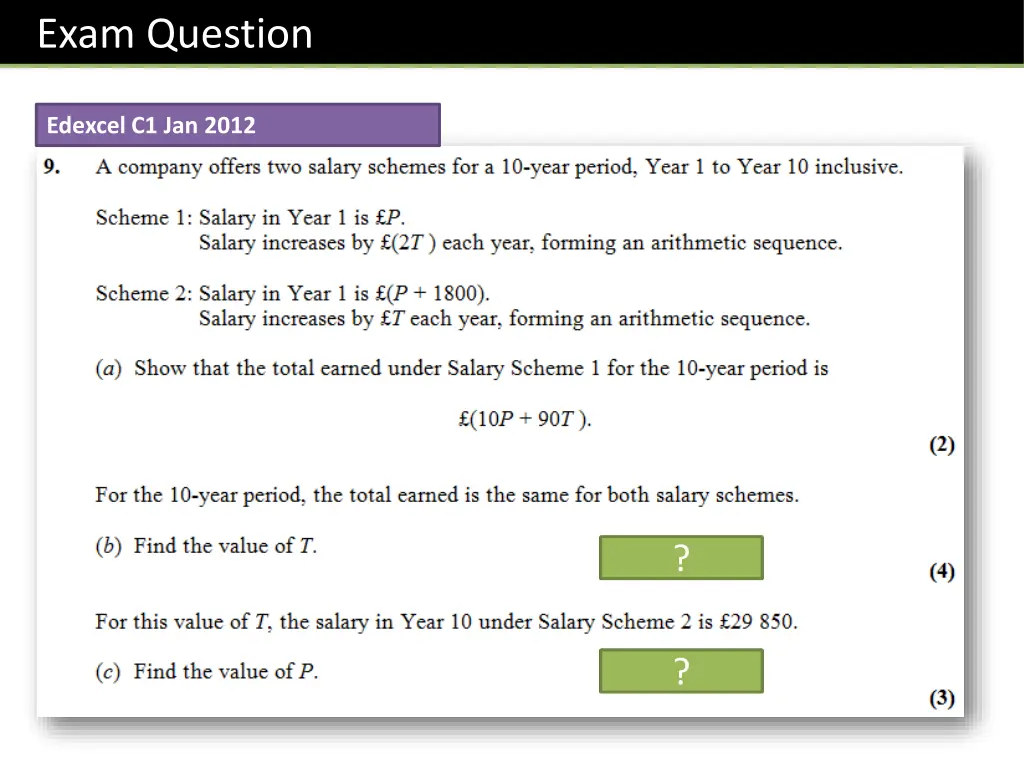 exam question
