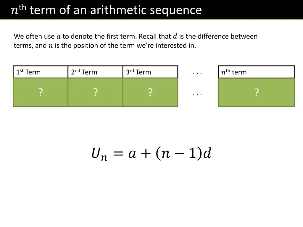 th term of an arithmetic sequence