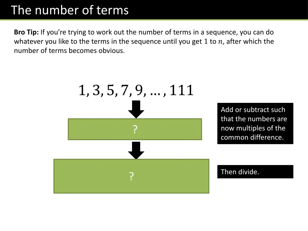 the number of terms