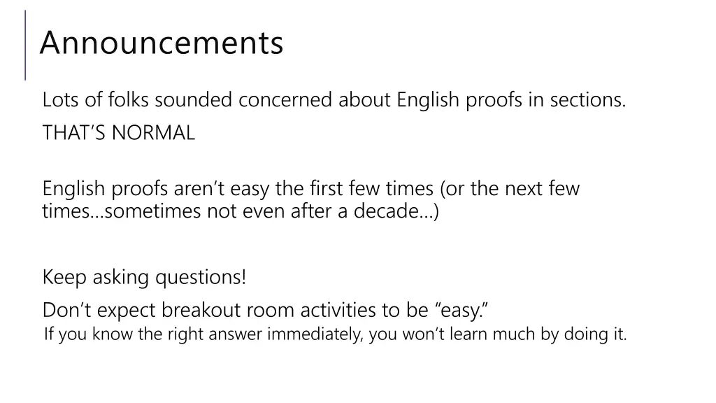 announcements