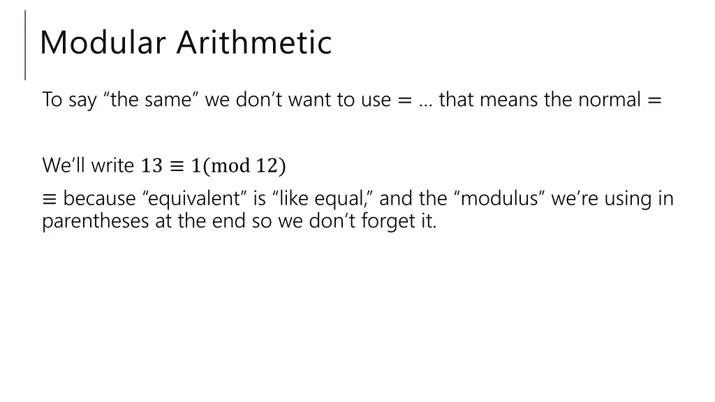 modular arithmetic 1