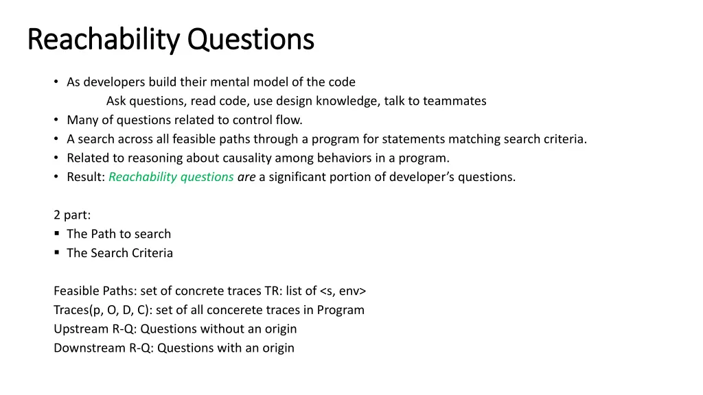reachability questions reachability questions