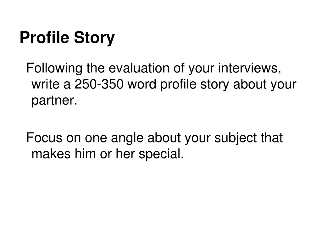 profile story
