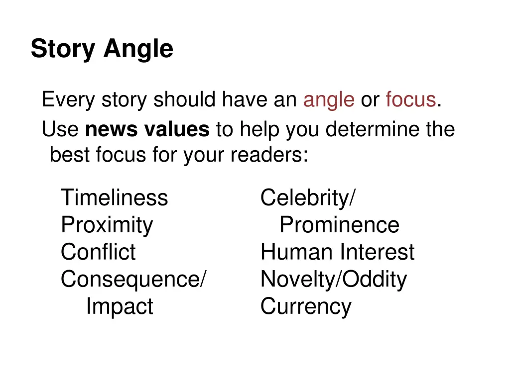 story angle 1