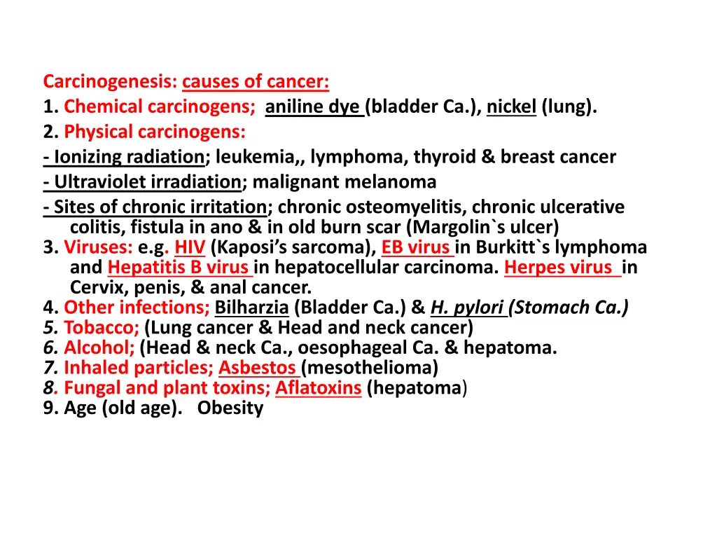 carcinogenesis causes of cancer 1 chemical