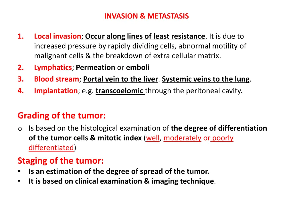 invasion metastasis