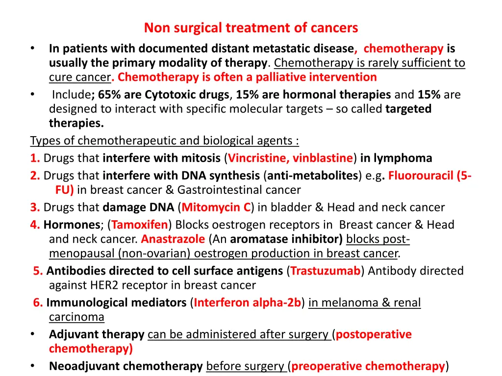 non surgical treatment of cancers in patients