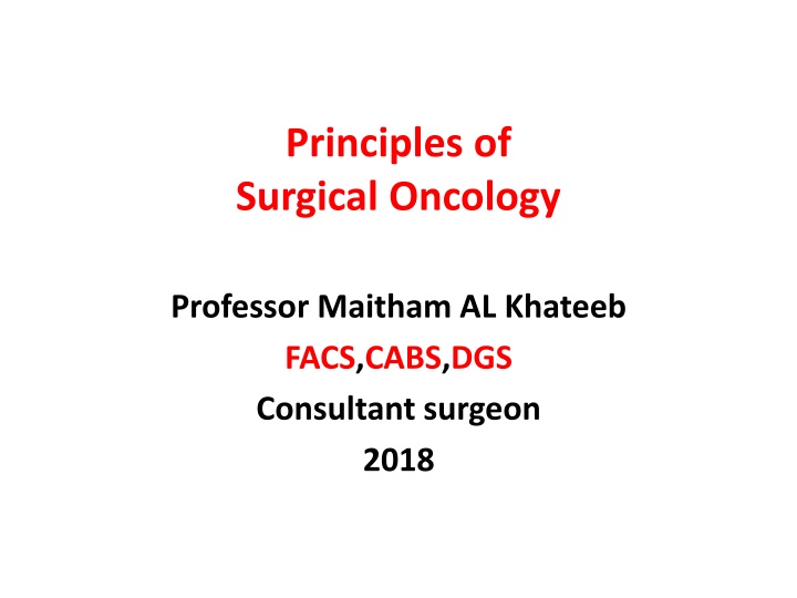 principles of surgical oncology