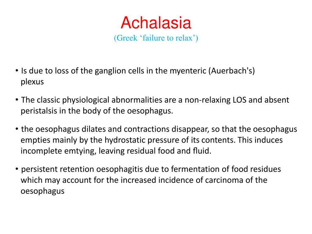 achalasia greek failure to relax