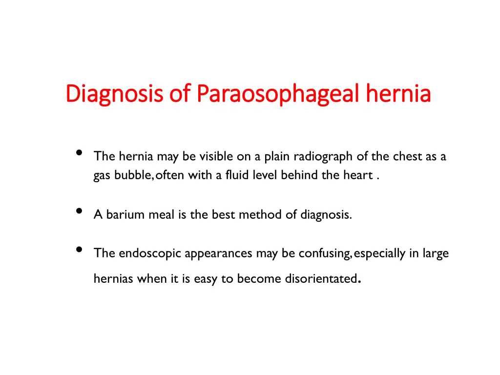 diagnosis diagnosis of of paraosophageal hernia