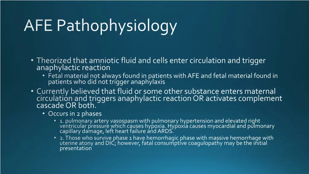 afe pathophysiology