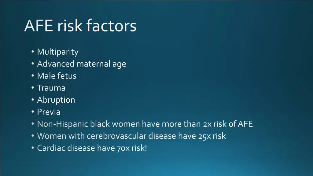 afe risk factors