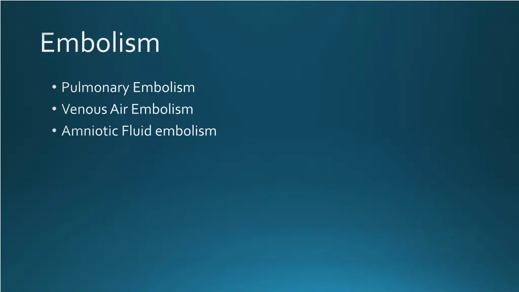 embolism
