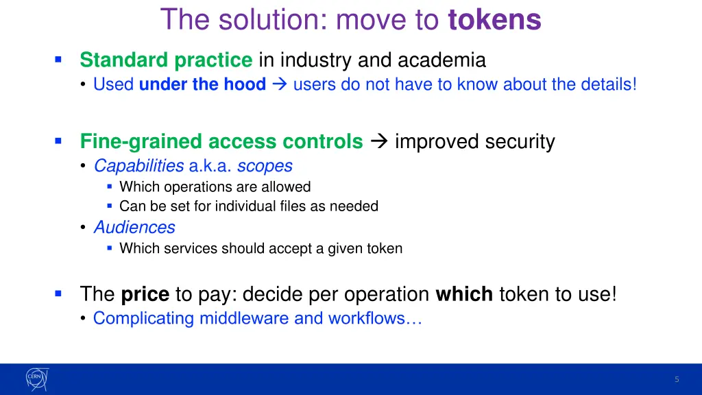 the solution move to tokens