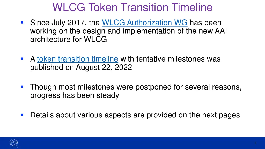 wlcg token transition timeline