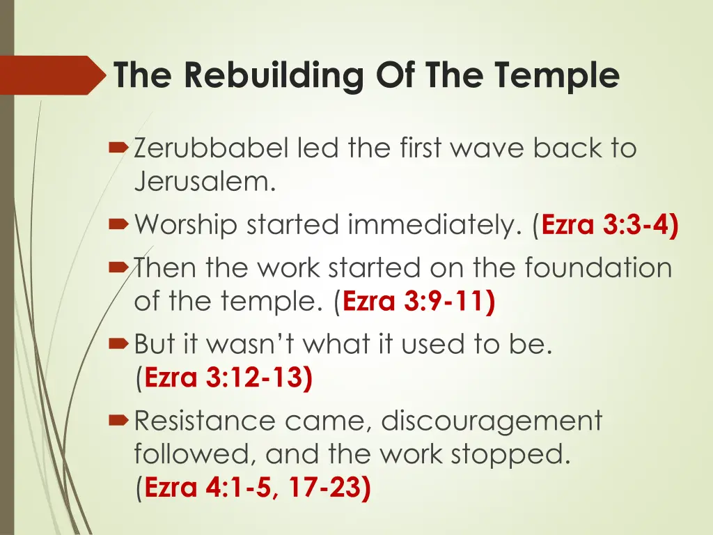 the rebuilding of the temple
