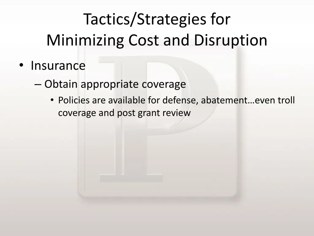 tactics strategies for minimizing cost 4