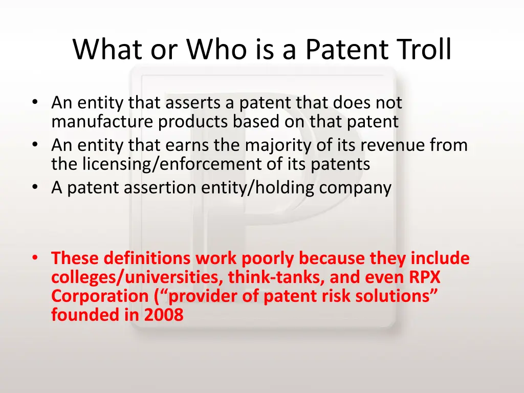what or who is a patent troll