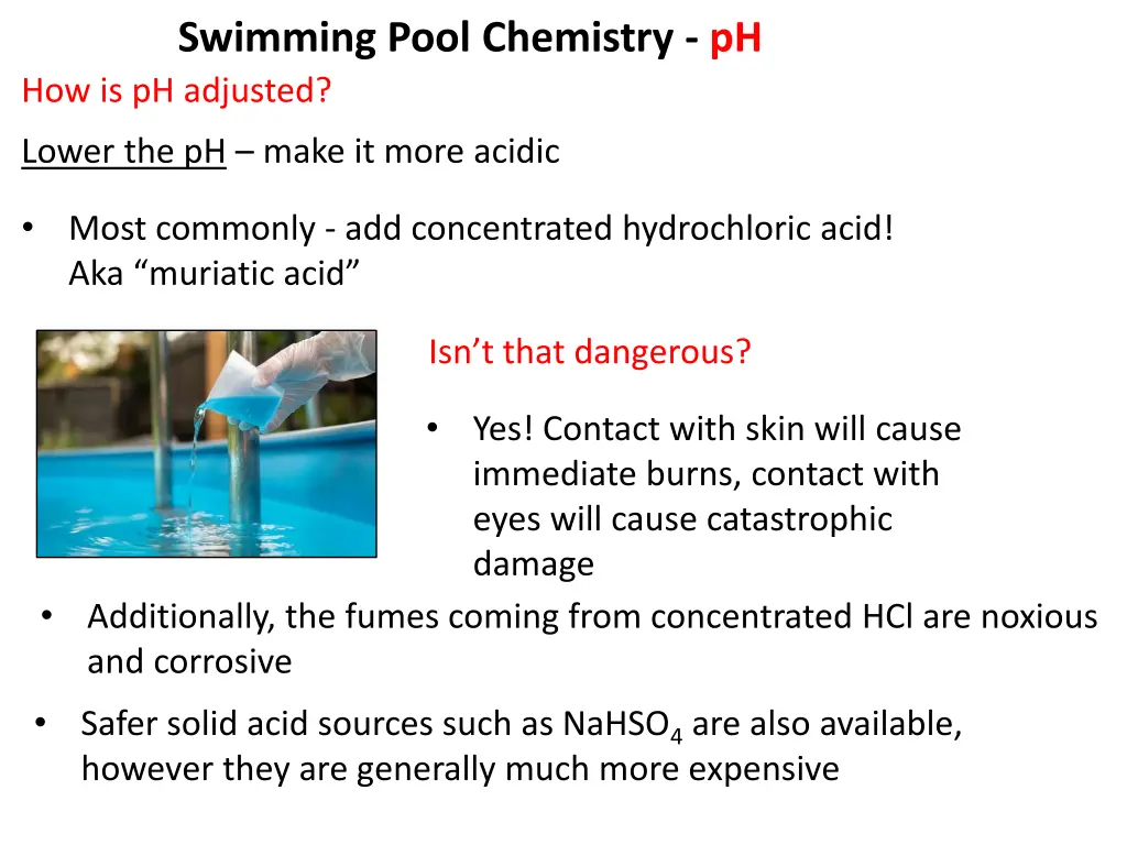 swimming pool chemistry ph how is ph adjusted