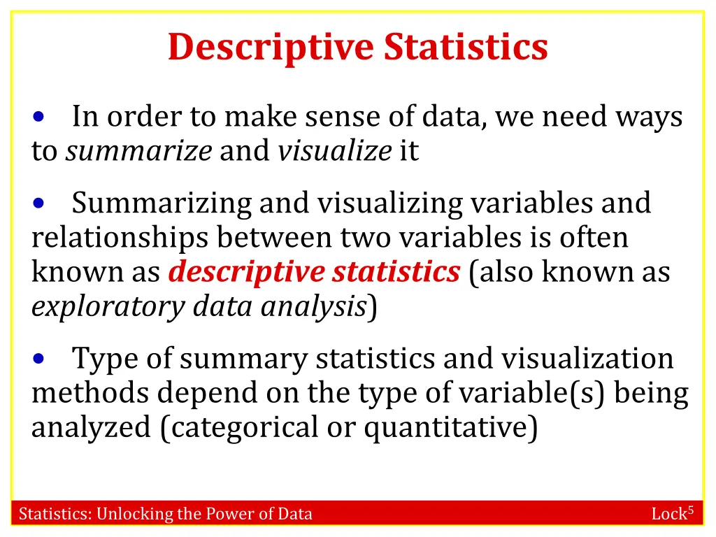 descriptive statistics