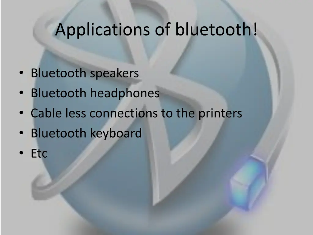applications of bluetooth
