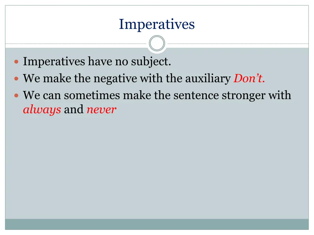 imperatives 1