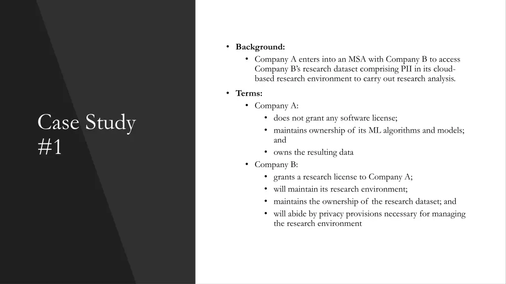 background company a enters into an msa with