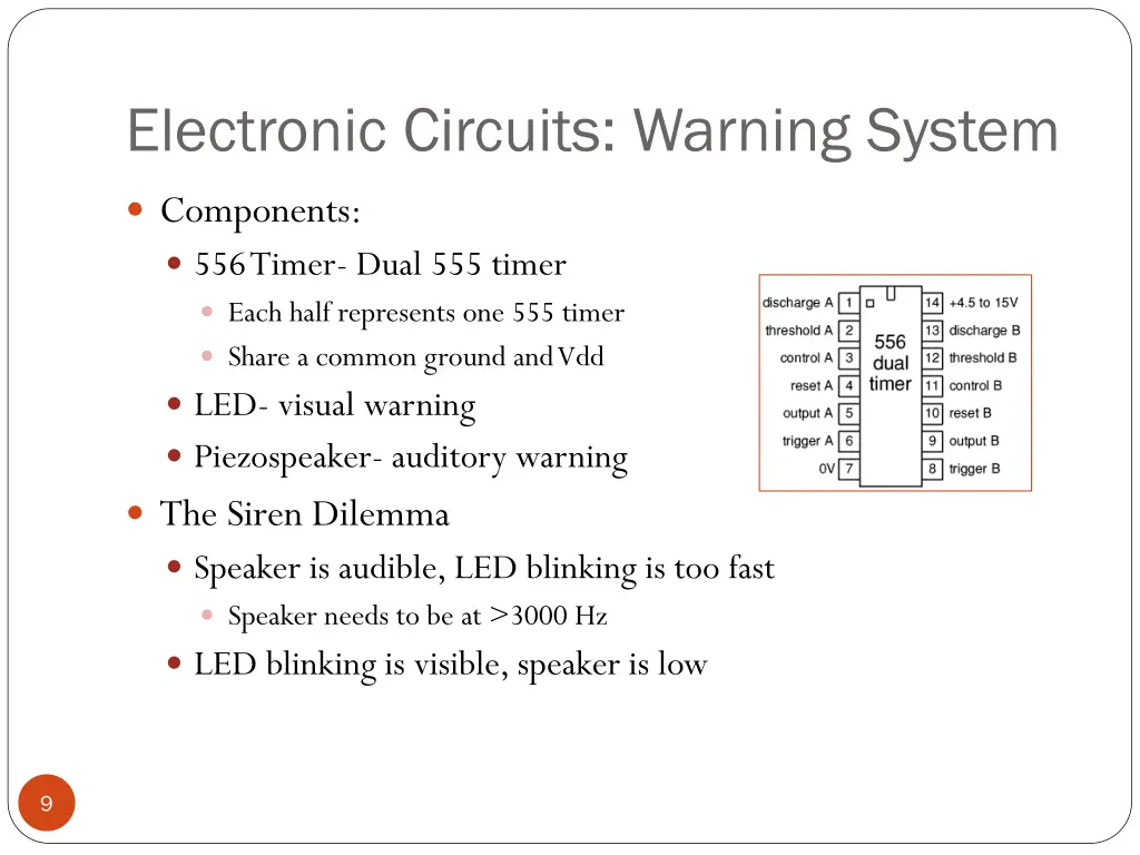 electronic circuits warning system