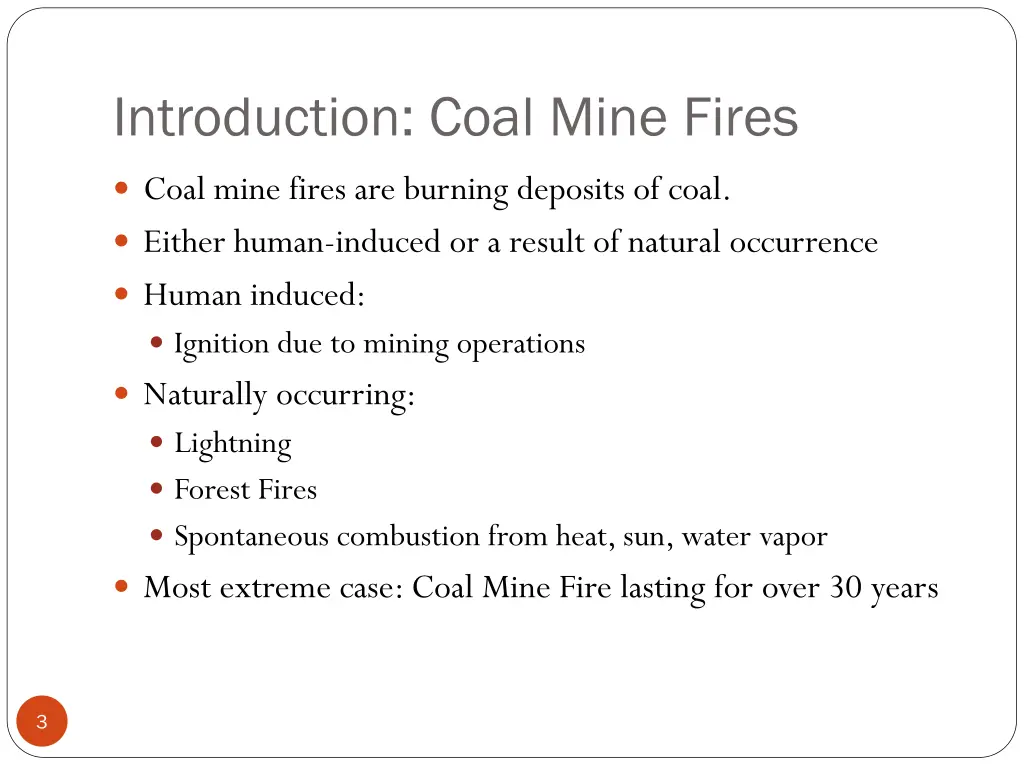 introduction coal mine fires