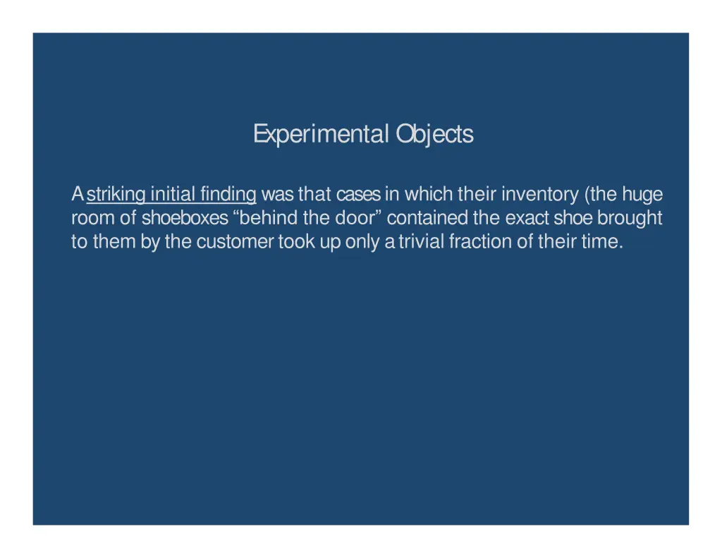 experimental objects