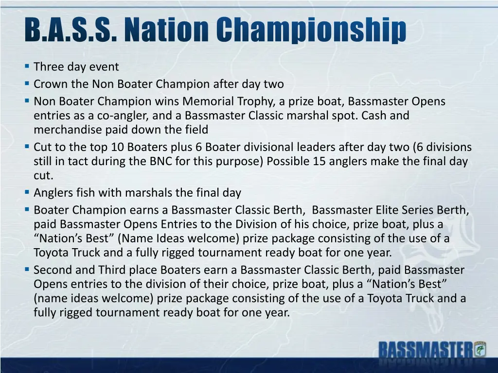 b a s s nation championship