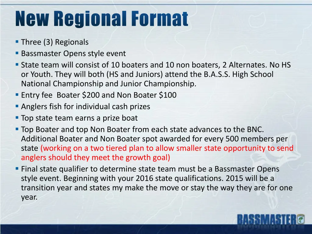 new regional format