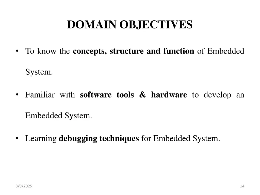domain objectives