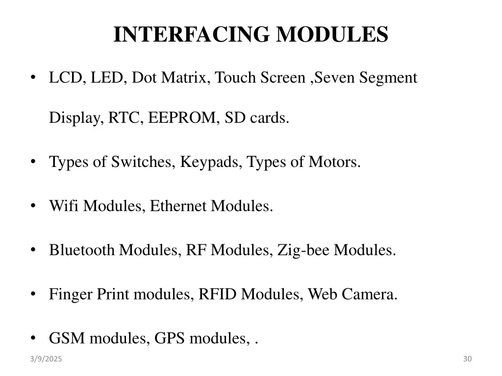 interfacing modules 1
