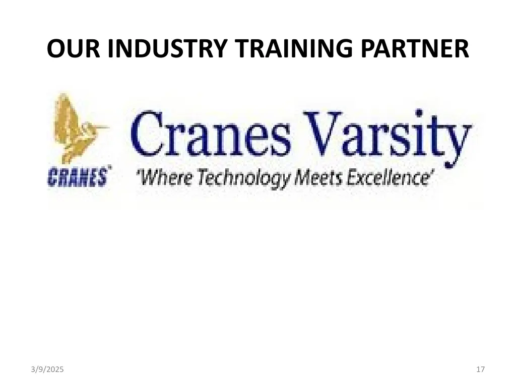 our industry training partner