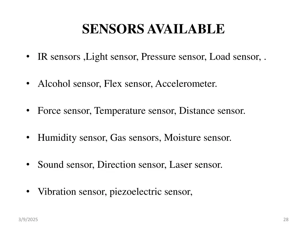 sensors available