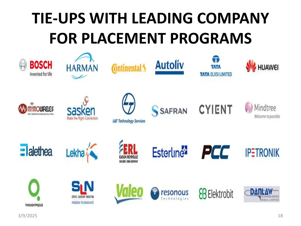 tie ups with leading company for placement
