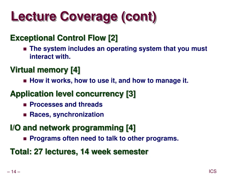 lecture coverage cont