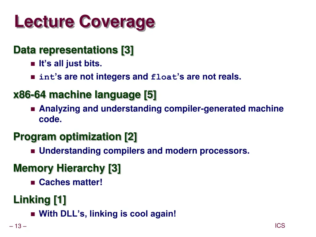 lecture coverage