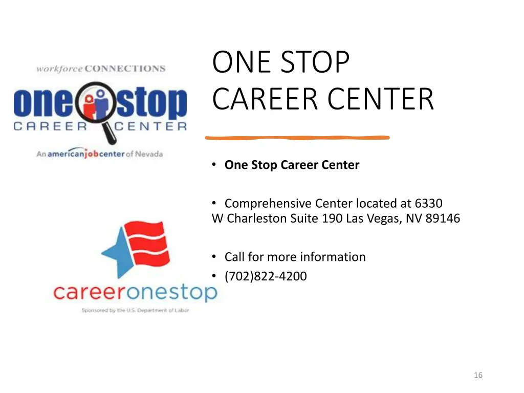 one stop career center