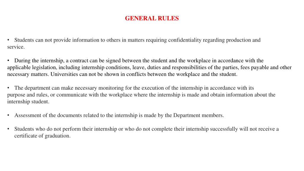 general rules 1
